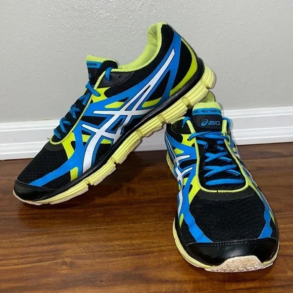 Asics Men\'s Blue Black and Neon Yellow Athletic Shoes s-l400.jpg main image 2